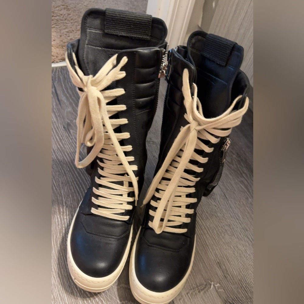 Rick Owens Black Cargobasket sneakers